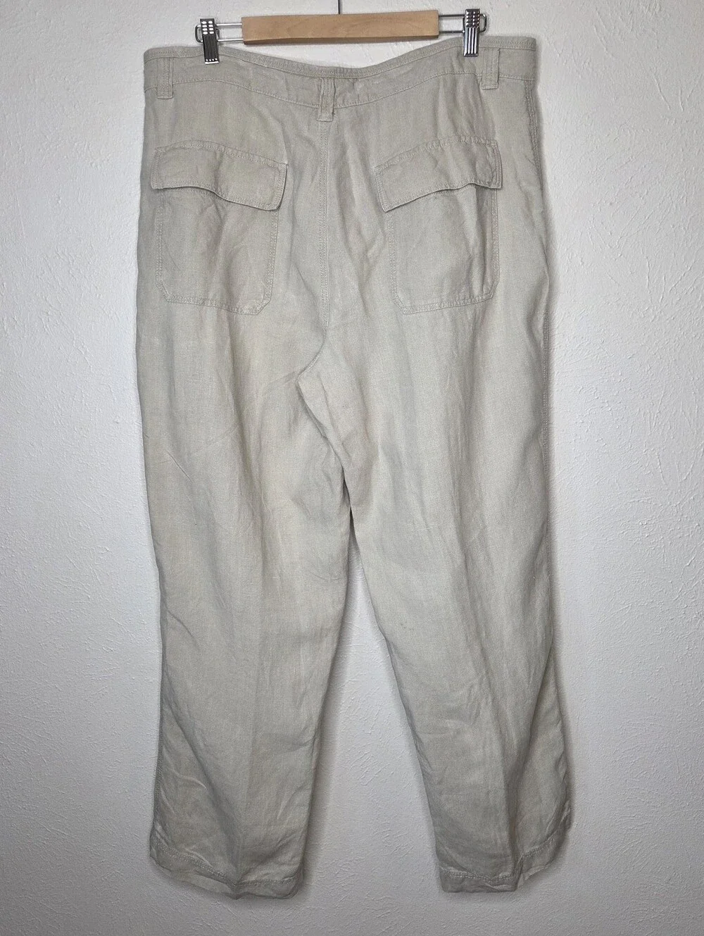 Baird McNutt Murano 100% Linen Pants 38x30 Natural Beige Drawstring